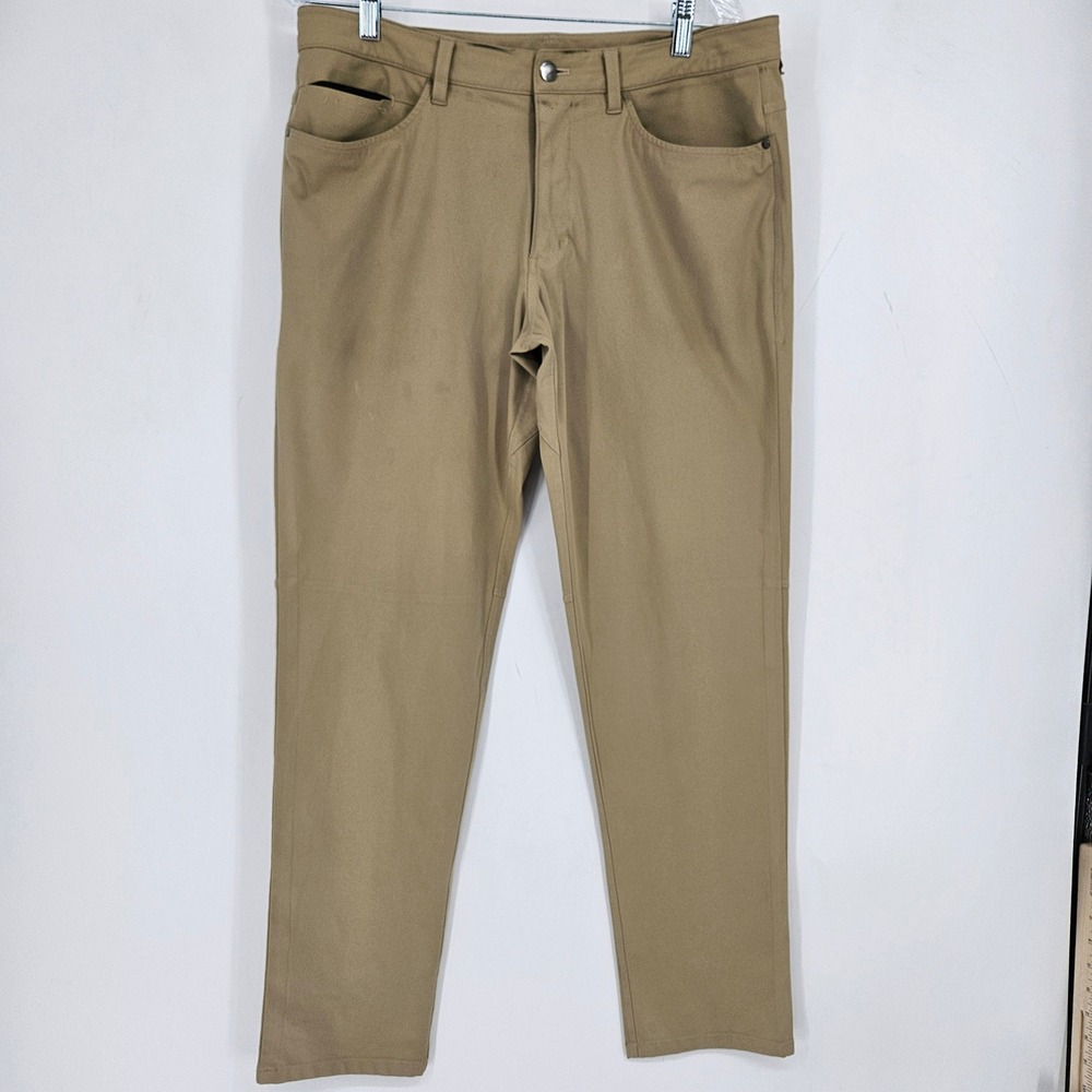 Lululemon ABC Pants Mens 34x31 Stretch Chino Warpstreme Performance 5 Pocket Tan